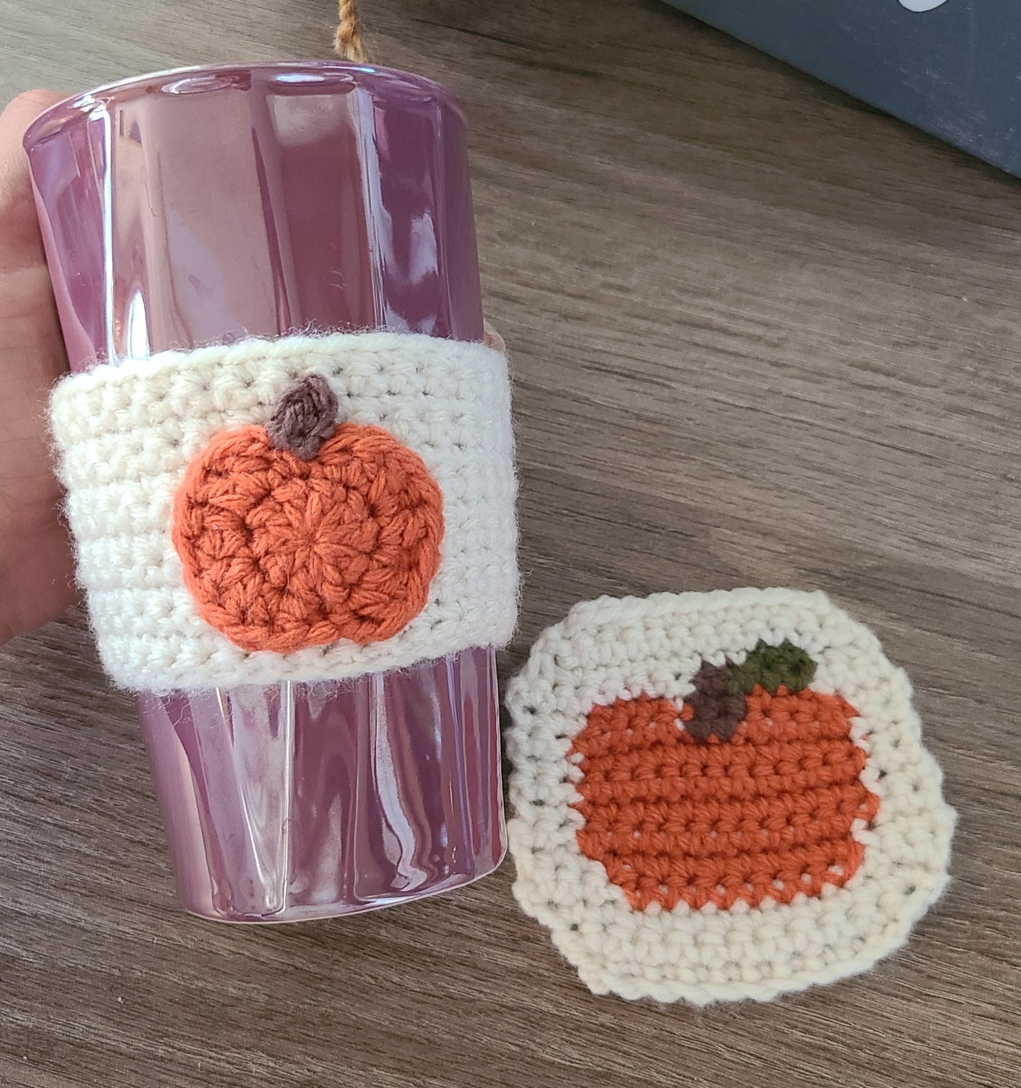 Coffee cup cozy and coaster set