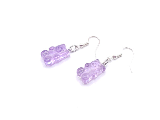 gummy bear earrings -purple