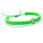 evil eye bracelet, neon green -fec
