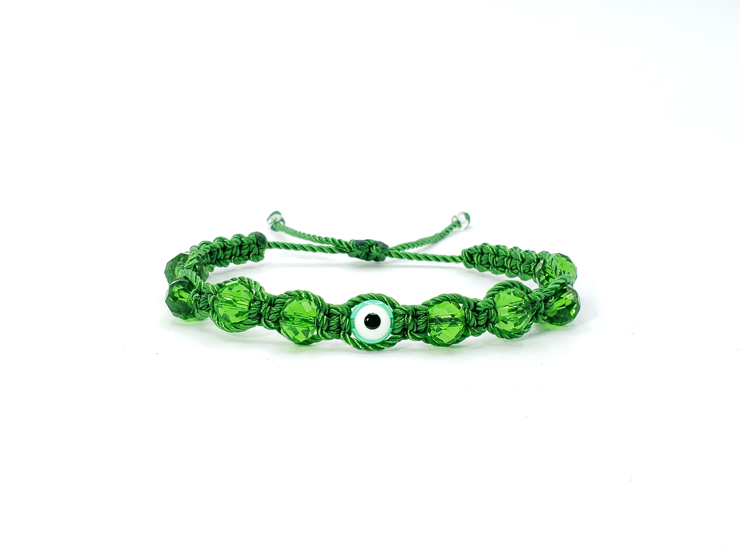 evil eye bracelet, green