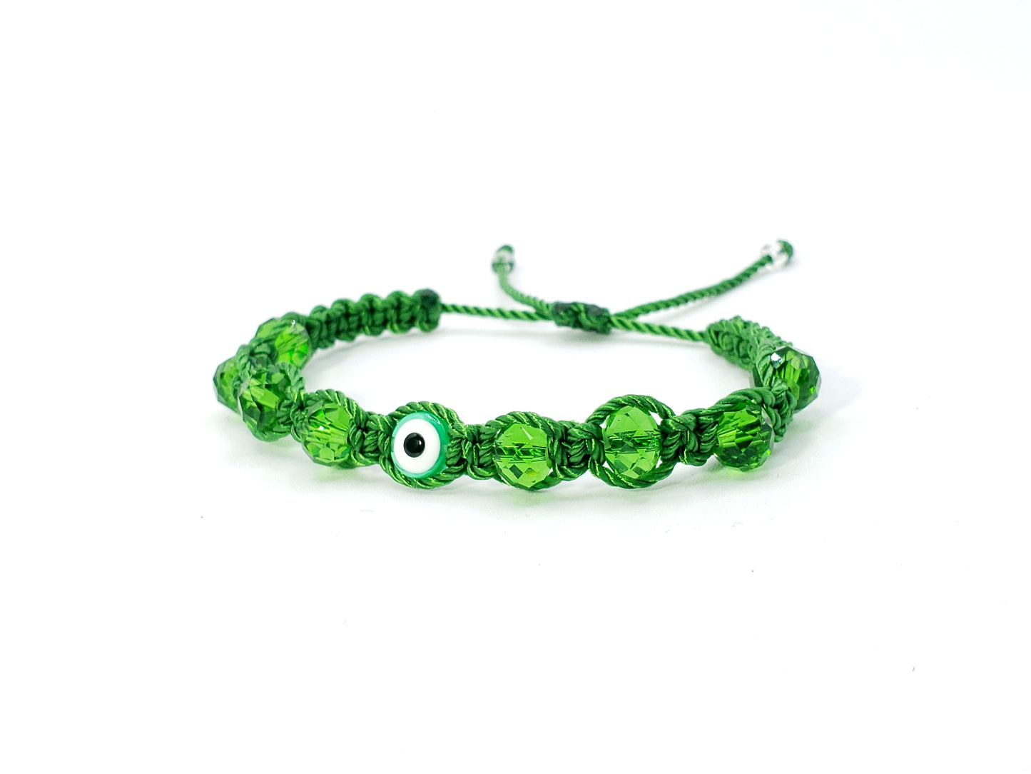 evil eye bracelet, green