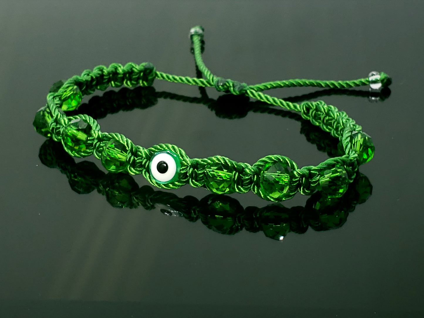 evil eye bracelet, green