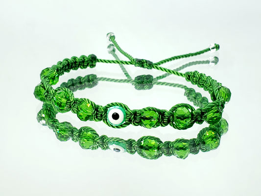 evil eye bracelet, green