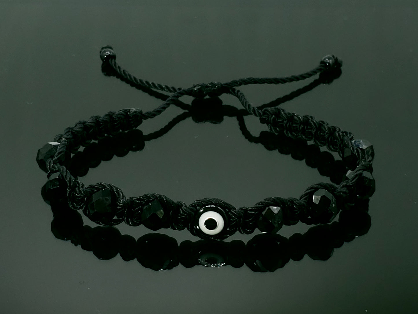 evil eye bracelet, black