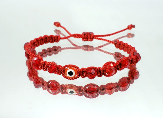 evil eye bracelet, red