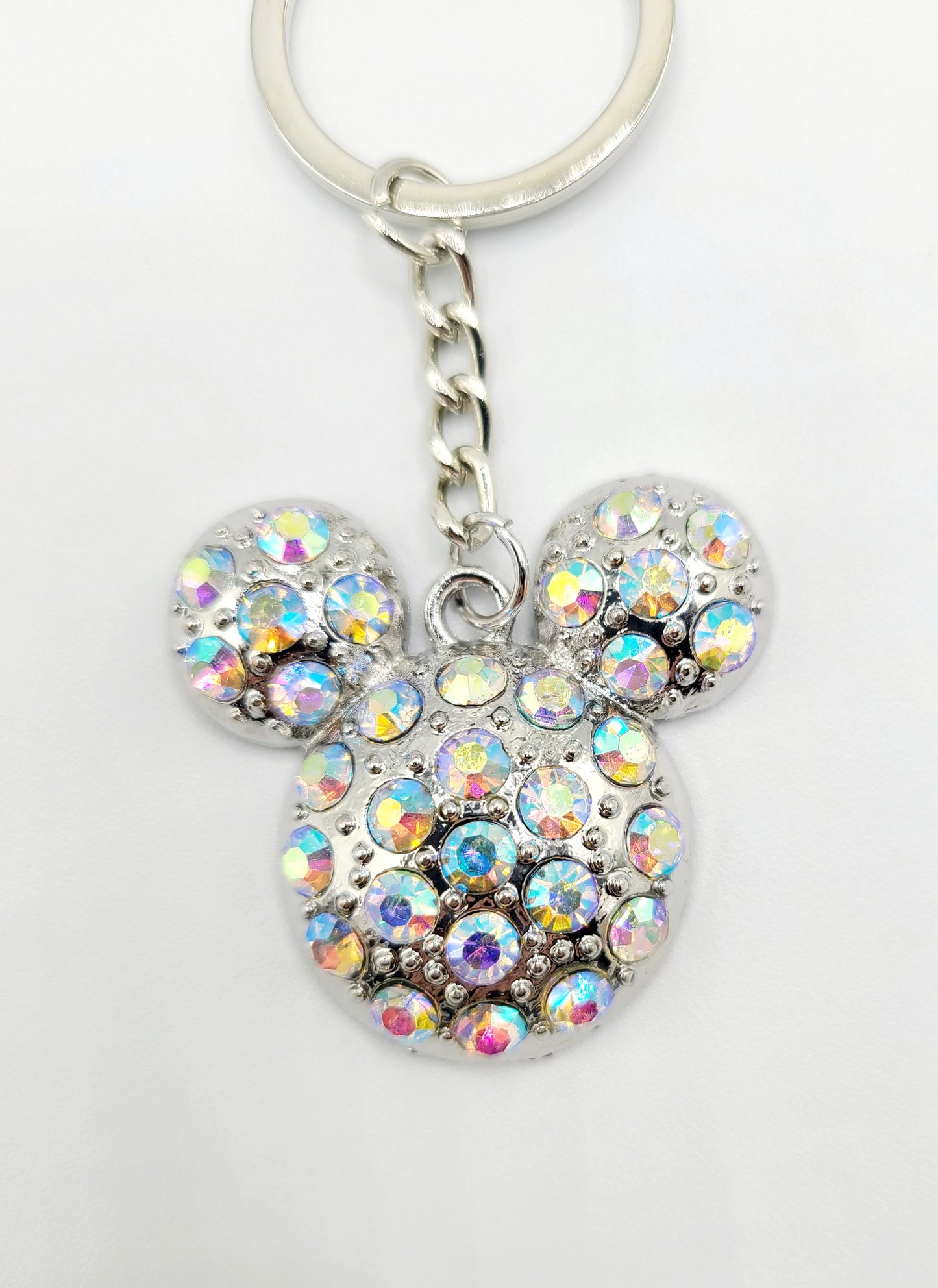 Silver Minnie Mouse keychain