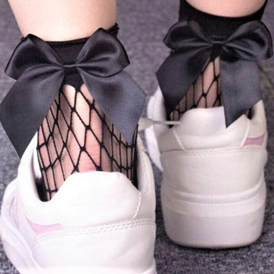 Fishnet Socks with a Satin Bow