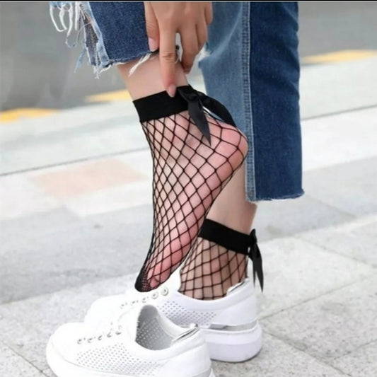 Fishnet Socks with a Satin Bow