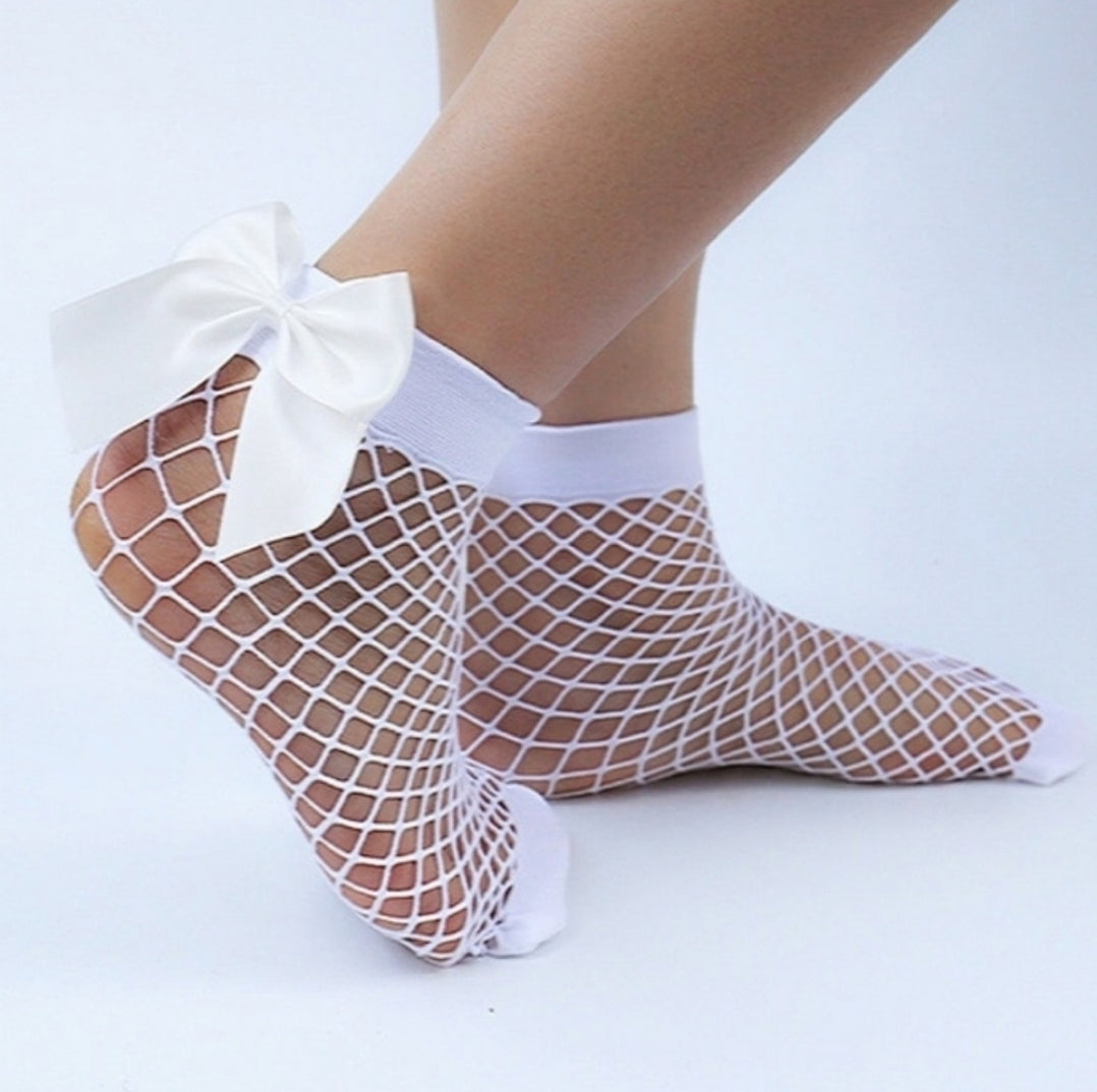 Fishnet Socks with Satin Bow