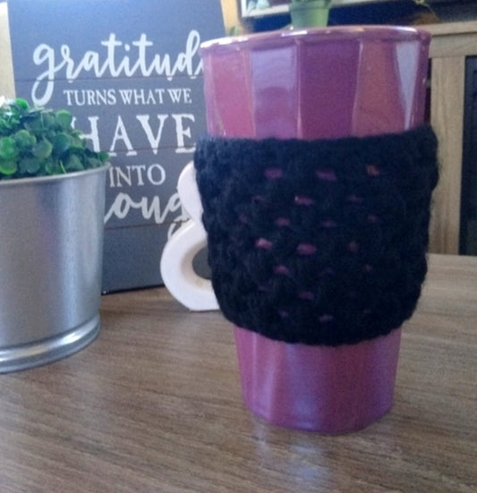 Black coffee cup cozy