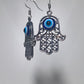 Hamsa hand evil eye earrings